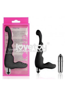 Черный вибратор 10 Speeds Silicone Vibrator - 19 см.