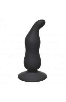 Чёрная анальная пробка Waved Anal Plug Black - 11 см.