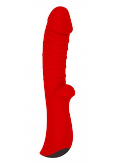 Красный вибромассажер 5  Silicone Wild Passion - 19,1 см.