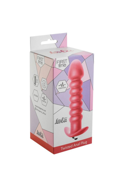 Розовая анальная вибропробка Twisted Anal Plug - 13 см.