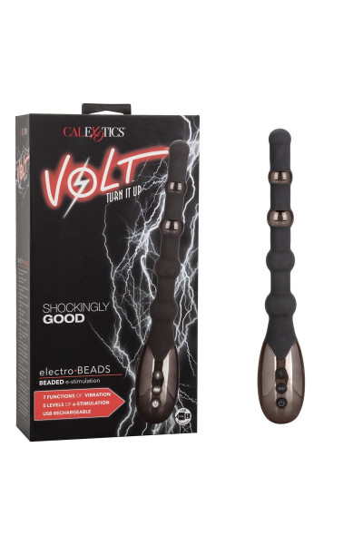 Черный анальный электростимулятор Volt Electro-Beads - 23,5 см.