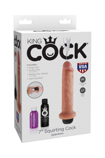 Фаллоимитатор с имитацией семяизвержения 7  Squirting Cock - 21,6 см.