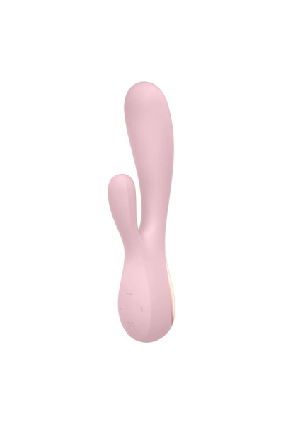 Розовый вибратор-кролик Satisfyer Mono Flex с управлением через приложение - 20,4 см.