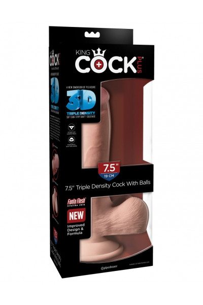 Телесный фаллоимитатор на присоске 7.5  Triple Density Cock - 22,9 см.