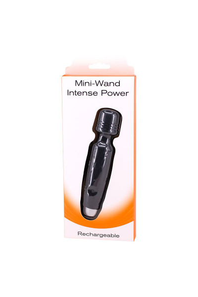 Черный мини-вибромассажер MINI WAND INTENSE POWER - 13,5 см.