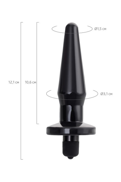 Черная анальная втулка Lacerta с вибрацией - 12,1 см.