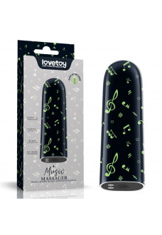 Мини-вибратор Rechargeable Glow-in-the-dark Music Massager - 8,5 см.