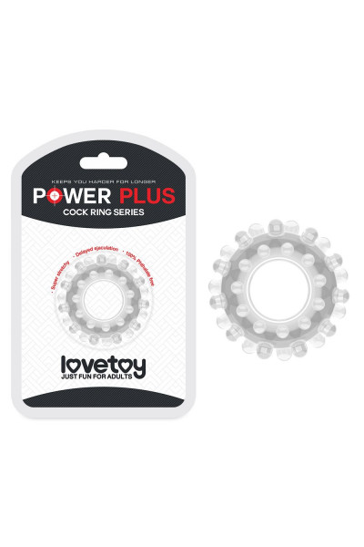 Прозрачное эрекционное кольцо POWER PLUS Cockring