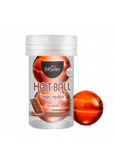 Лубрикант на масляной основе Hot Ball Beija Muito с ароматом шоколада (2 шарика по 3 гр.)