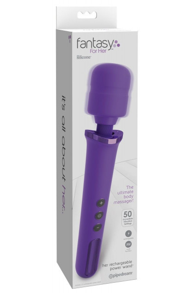 Фиолетовый вибромассажер Rechargeable Power Wand