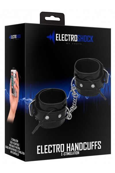 Черные наручники с электростимуляцией Electro Handcuffs