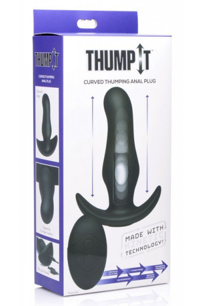 Черная анальная вибропробка Kinetic Thumping 7X Prostate Anal Plug - 13,3 см.