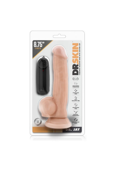 Телесный вибратор-реалистик Dr. Jay  8.75 Inch Vibrating Cock - 22,2 см.