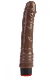 Коричневый вибратор-реалистик 9 Vibrating Dildo - 22,5 см.