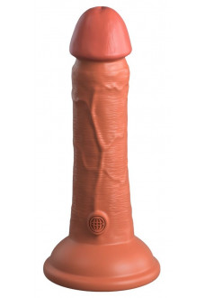 Фаллоимитатор цвета карамели 6  Vibrating Silicone Dual Density Cock - 17,8 см.