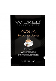 Лубрикант со вкусом кофе мокко Wicked Aqua Mocha Java - 3 мл.