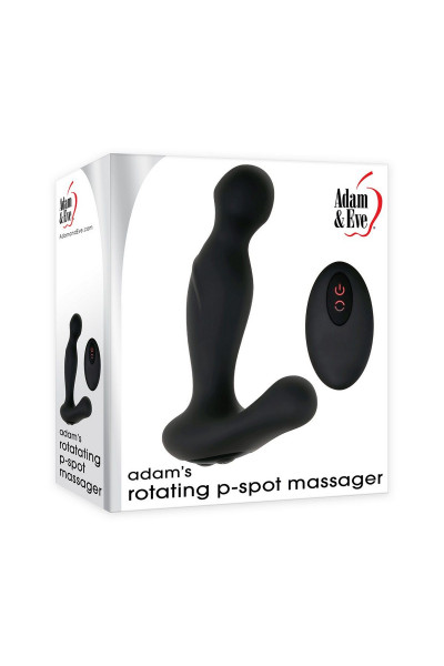 Черный вибростимулятор простаты Adam s Rotating P-spot Massager - 14,2 см.