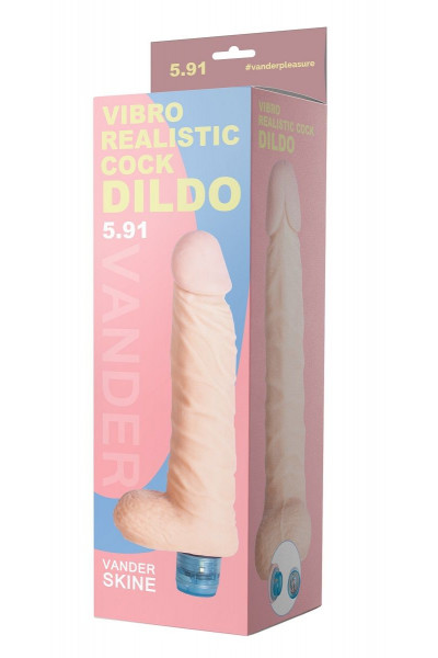 Телесный вибромассажёр Vibro Realistic Cock Dildo - 18 см.