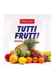 Саше гель-смазки Tutti-frutti со вкусом тропических фруктов - 4 гр.