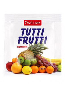 Саше гель-смазки Tutti-frutti со вкусом тропических фруктов - 4 гр.