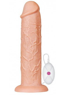 Телесный вибратор-гигант 11 Inch Realistic Long Vibrating Dildo - 28 см.