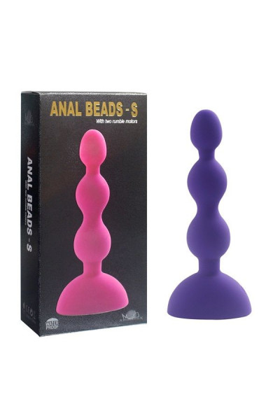 Фиолетовый анальный вибростимулятор Anal Beads S - 14,5 см.