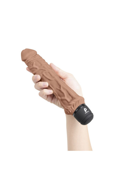 Кофейный вибратор-реалистик 8  Girthy Realistic Vibrator - 24,5 см.