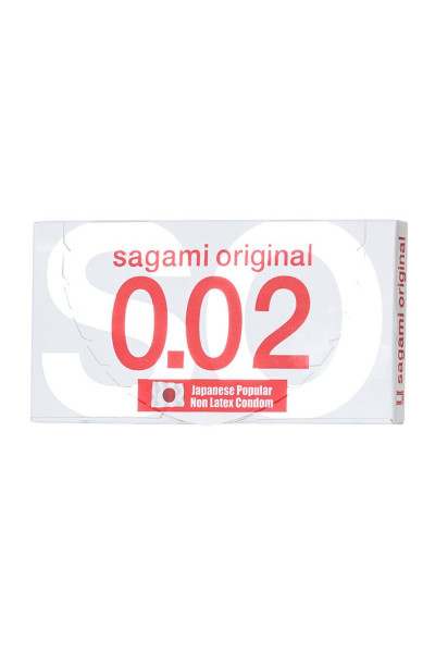 Ультратонкие презервативы Sagami Original 0.02 - 2 шт.