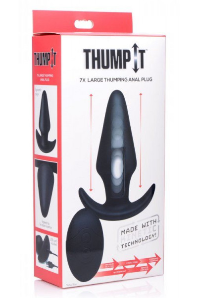 Черная анальная вибропробка Kinetic Thumping 7X Large Anal Plug - 13,3 см.