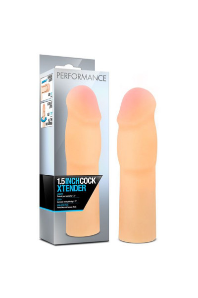 Телесная насадка-удлинитель на пенис PERFORMANCE 1.5INCH COCK XTENDER - 16 см.