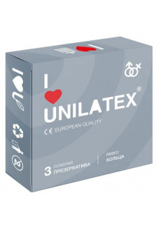 Презервативы с рёбрами Unilatex Ribbed - 3 шт.