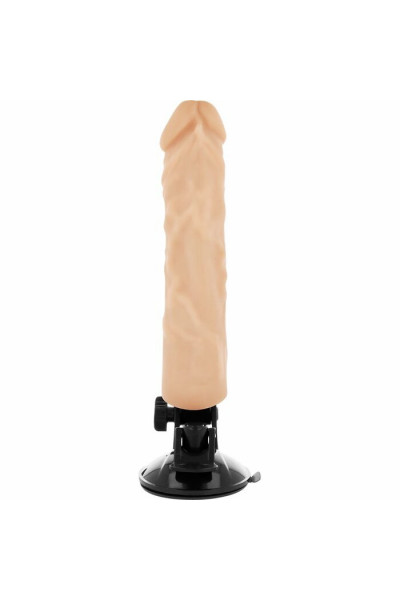 Телесный вибратор на мощной присоске Basecock Realistic Vibrator Remote Control - 21 см.