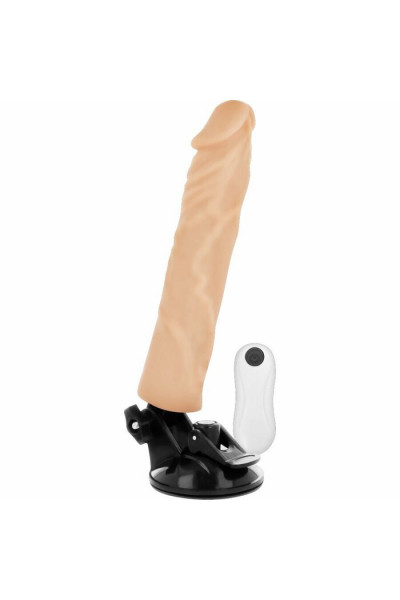 Телесный вибратор на мощной присоске Basecock Realistic Vibrator Remote Control - 21 см.