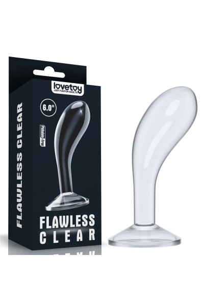 Прозрачный стимулятор простаты Flawless Clear Prostate Plug - 15 см.