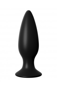 Чёрная большая анальная вибропробка Large Rechargeable Anal Plug - 13,5 см.