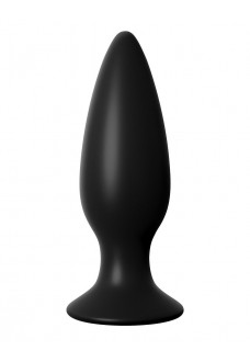 Чёрная большая анальная вибропробка Large Rechargeable Anal Plug - 13,5 см.