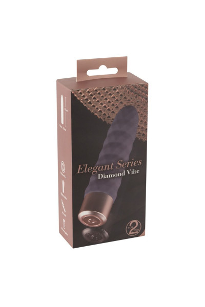 Фиолетовый мини-вибратор Elegant Diamond Vibe - 15 см.