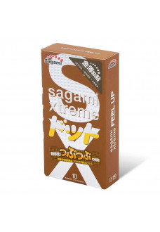 Презервативы Sagami Xtreme Feel Up с точечной текстурой и линиями прилегания - 10 шт.