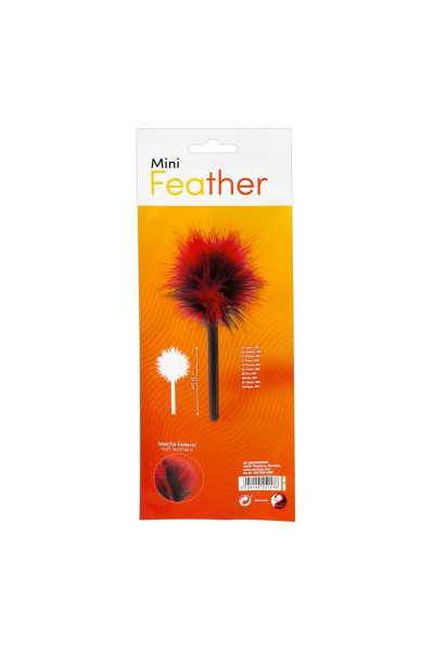 Красно-черная пуховка Mini Feather - 21 см.