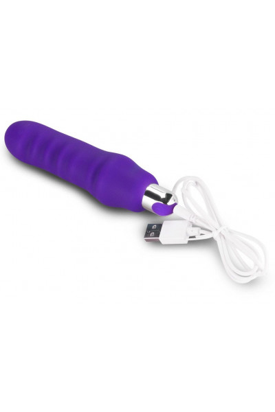 Фиолетовый вибратор Rechargeable IJOY Silicone Waver - 16,5 см.