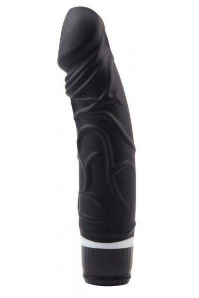 Черный вибратор-реалистик Thick Realistic Dildo - 19,5 см.