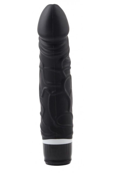 Черный вибратор-реалистик Thick Realistic Dildo - 19,5 см.