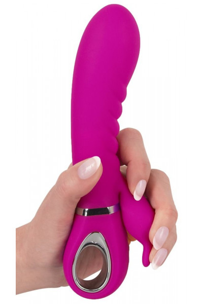 Лиловый вибратор-кролик Super Soft Silicone Rabbit Vibrator - 20,2 см.