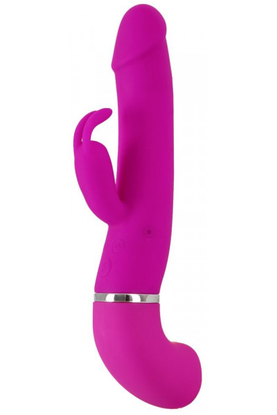 Лиловый вибратор-кролик с функцией сквирта Cumshot Rabbit Vibrator - 24 см.