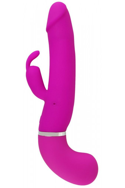 Лиловый вибратор-кролик с функцией сквирта Cumshot Rabbit Vibrator - 24 см.