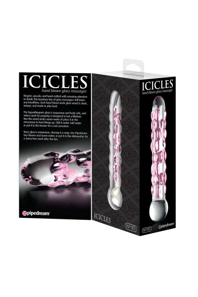 Стеклянный фаллоимитатор Icicles №7 - 17,8 см.