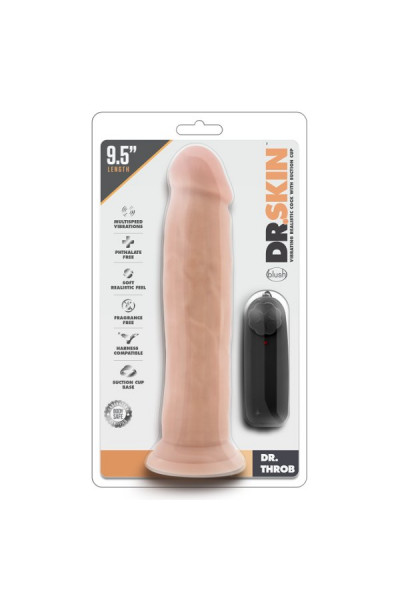 Телесный вибратор-реалистик Dr. Throb 9.5 Inch Vibrating Realistic Cock - 24,1 см.