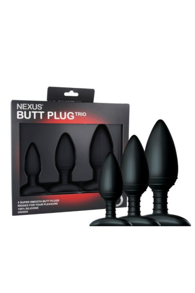 Набор из 3 черных анальных втулок NEXUS BUTT PLUG TRIO SET