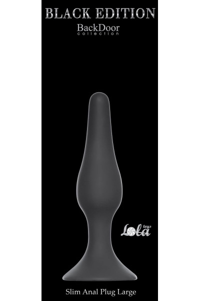 Чёрная анальная пробка Slim Anal Plug Large - 12,5 см.