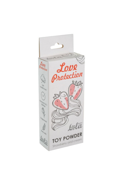 Пудра для игрушек Love Protection с ароматом клубники со сливками - 15 гр.